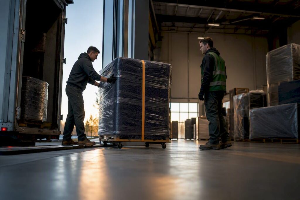 Crew coordinating expedited household delivery