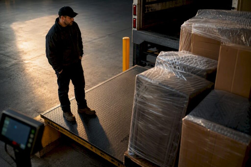 Moving load positioned on commercial platform scale
