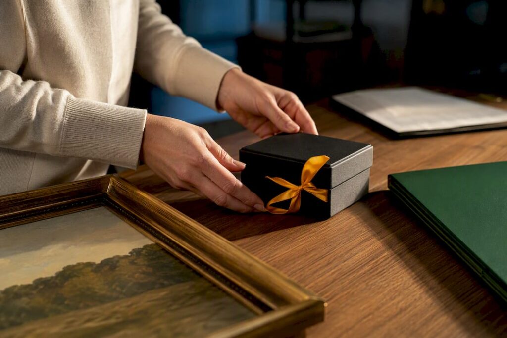 High-value belongings beside moving inventory paperwork