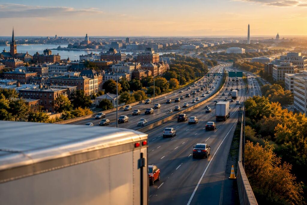I-95 corridor through East Coast cities