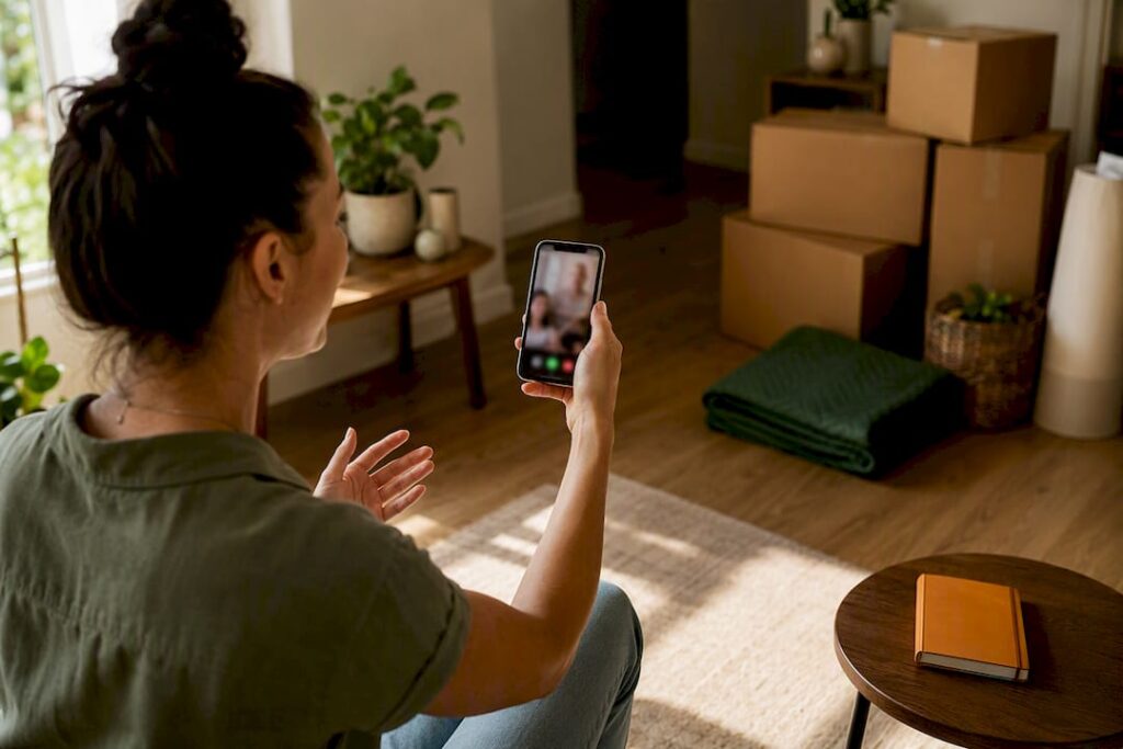 Homeowner conducting virtual moving survey