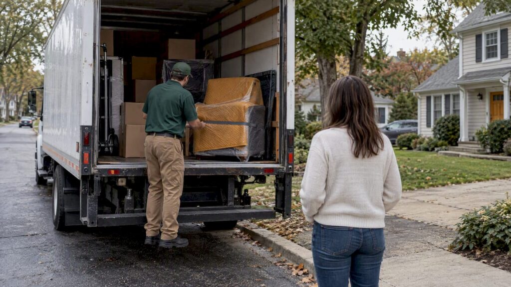 Moving truck ready for interstate relocation
